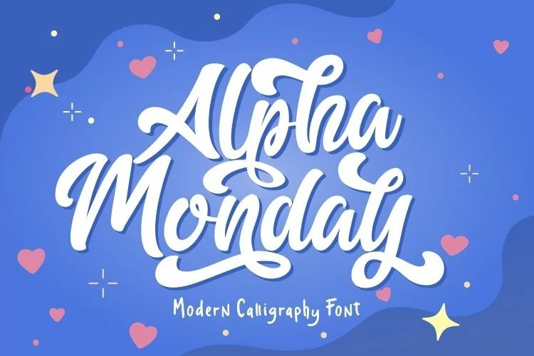 Alpha Monday Bold Script Font