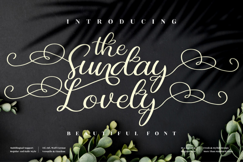 The Sunday Lovely Calligraphy Font