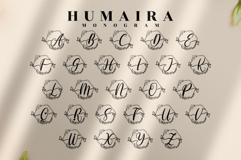 Humaira Monogram Font preview image 5