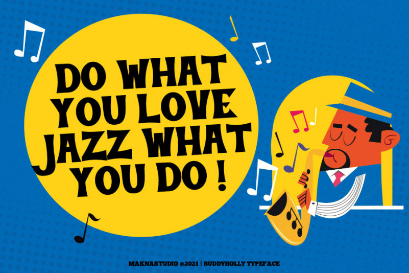 Buddy Holly Display Font preview image 3