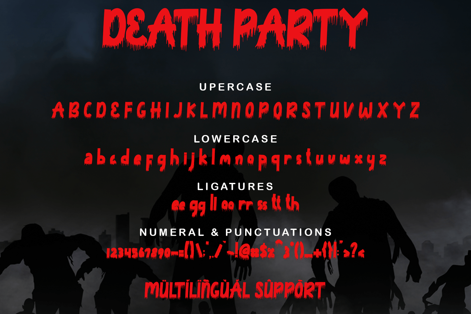 Death Party Font preview image 5