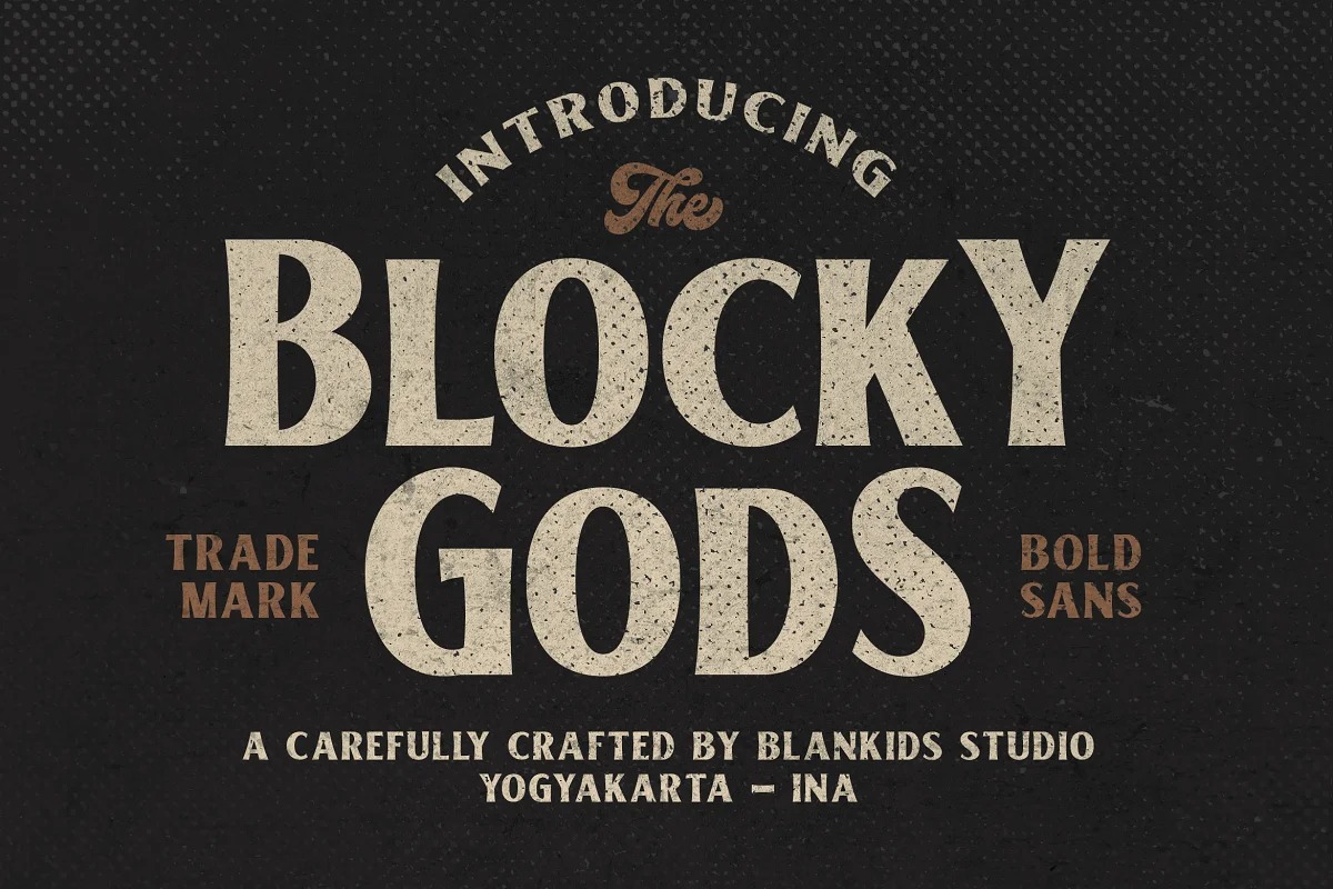 Blocky Gods Display Font