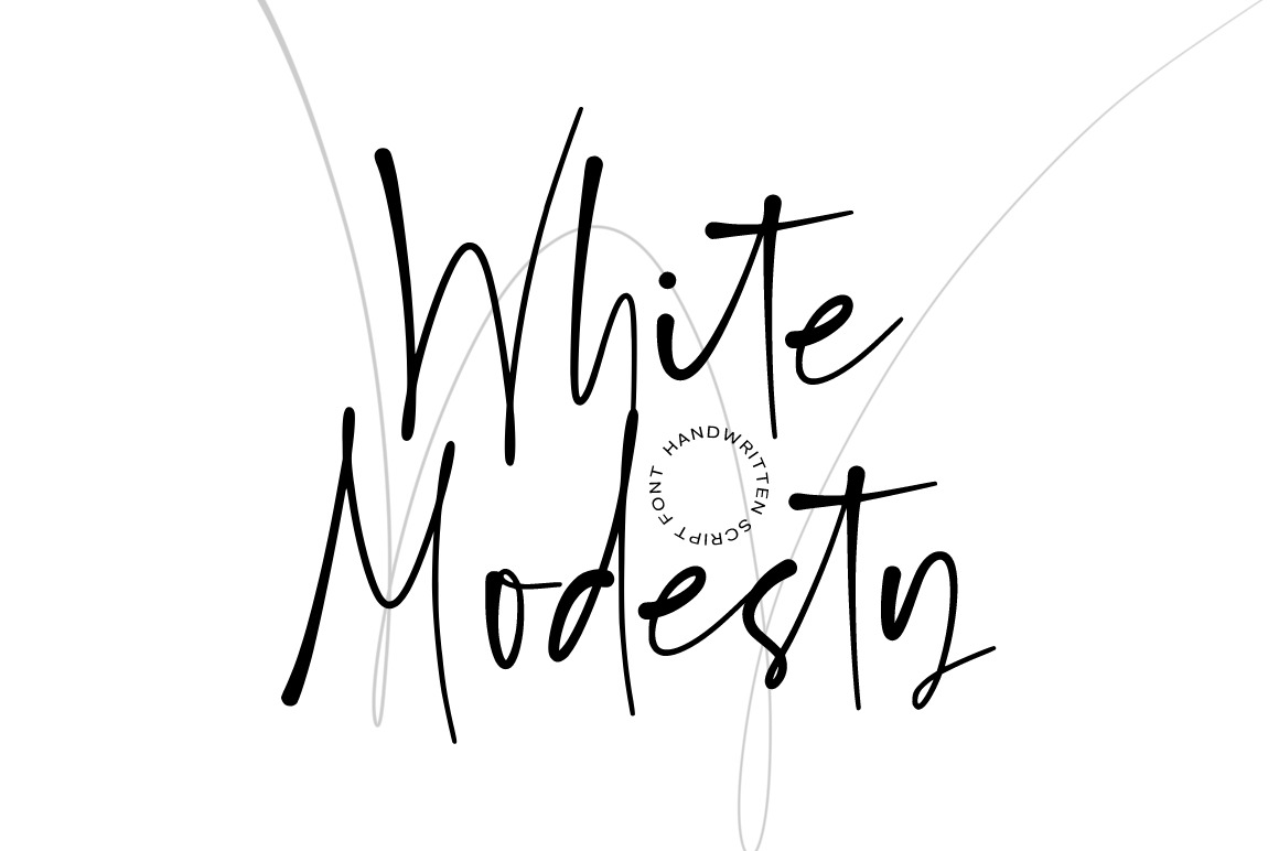 White Modesty Script Font