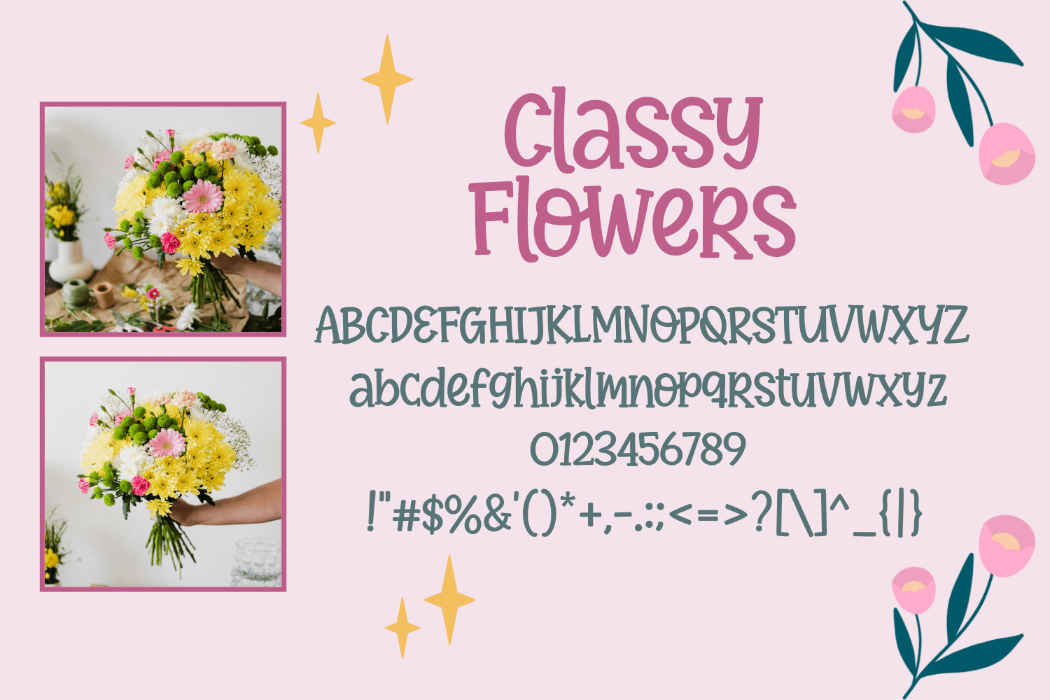 Classy Flowers Font preview image 4
