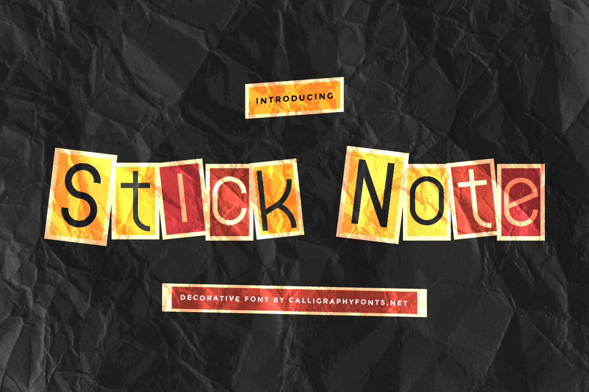 Stick Note Display Font