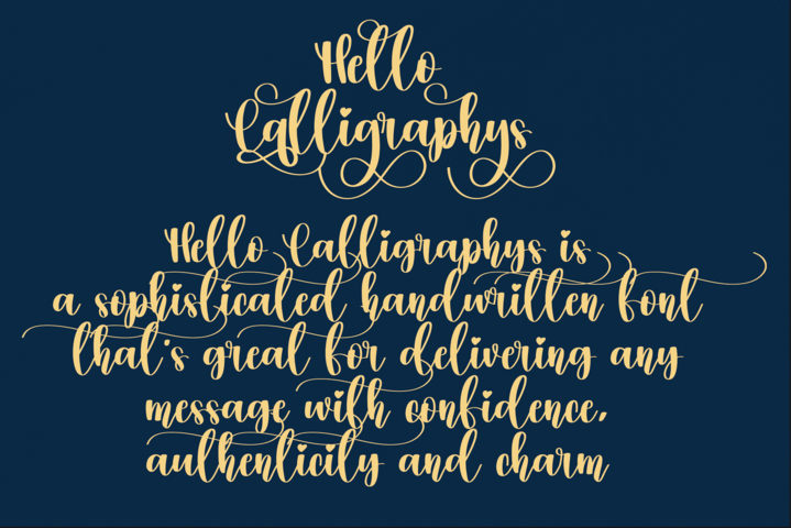 Hello Calligraphys Font preview image 2