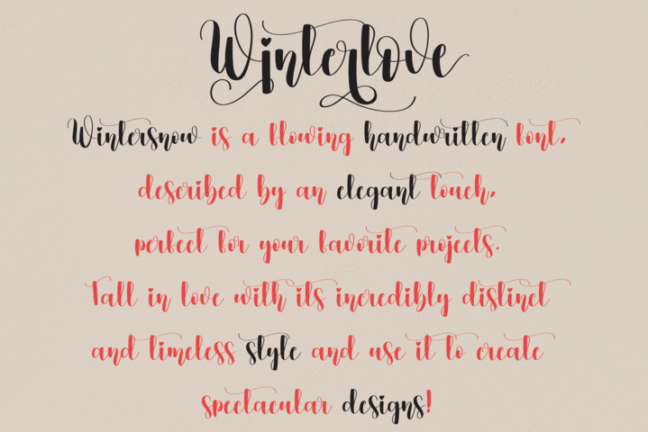 Winterlove Font preview image 2