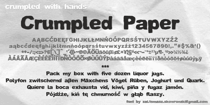 Crumpled Paper Font