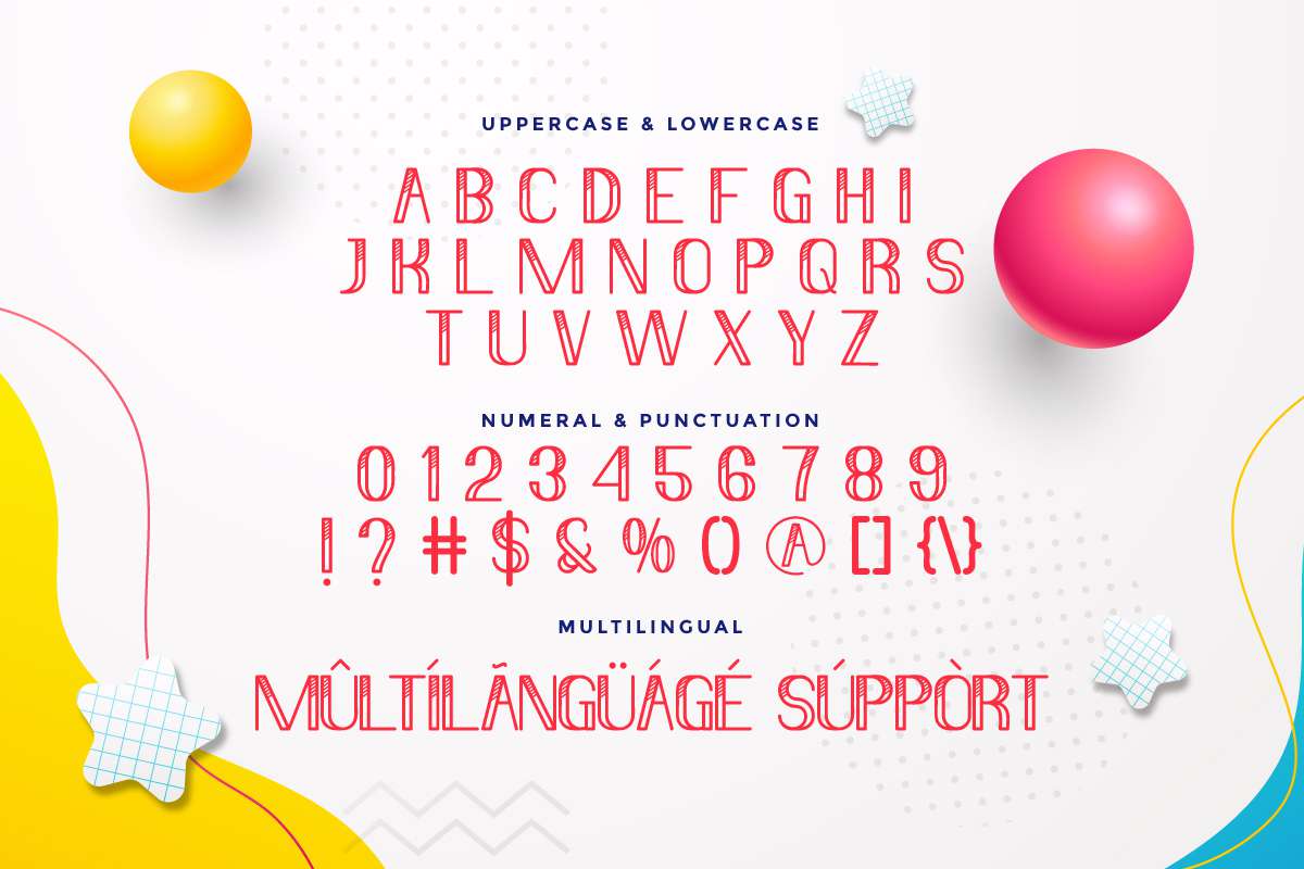 Mini Striped Font preview image 3