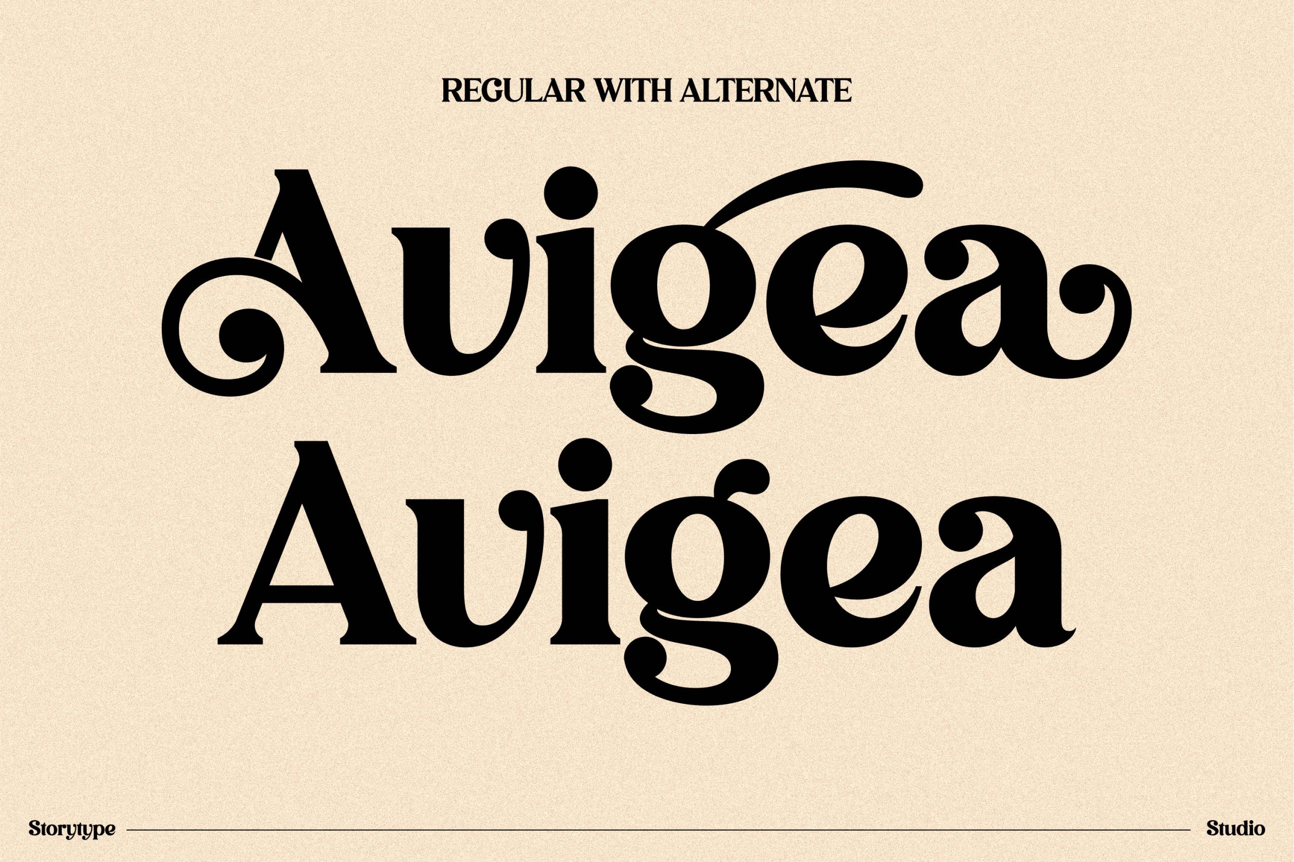 Avigea Modern Serif Font Display preview image 2
