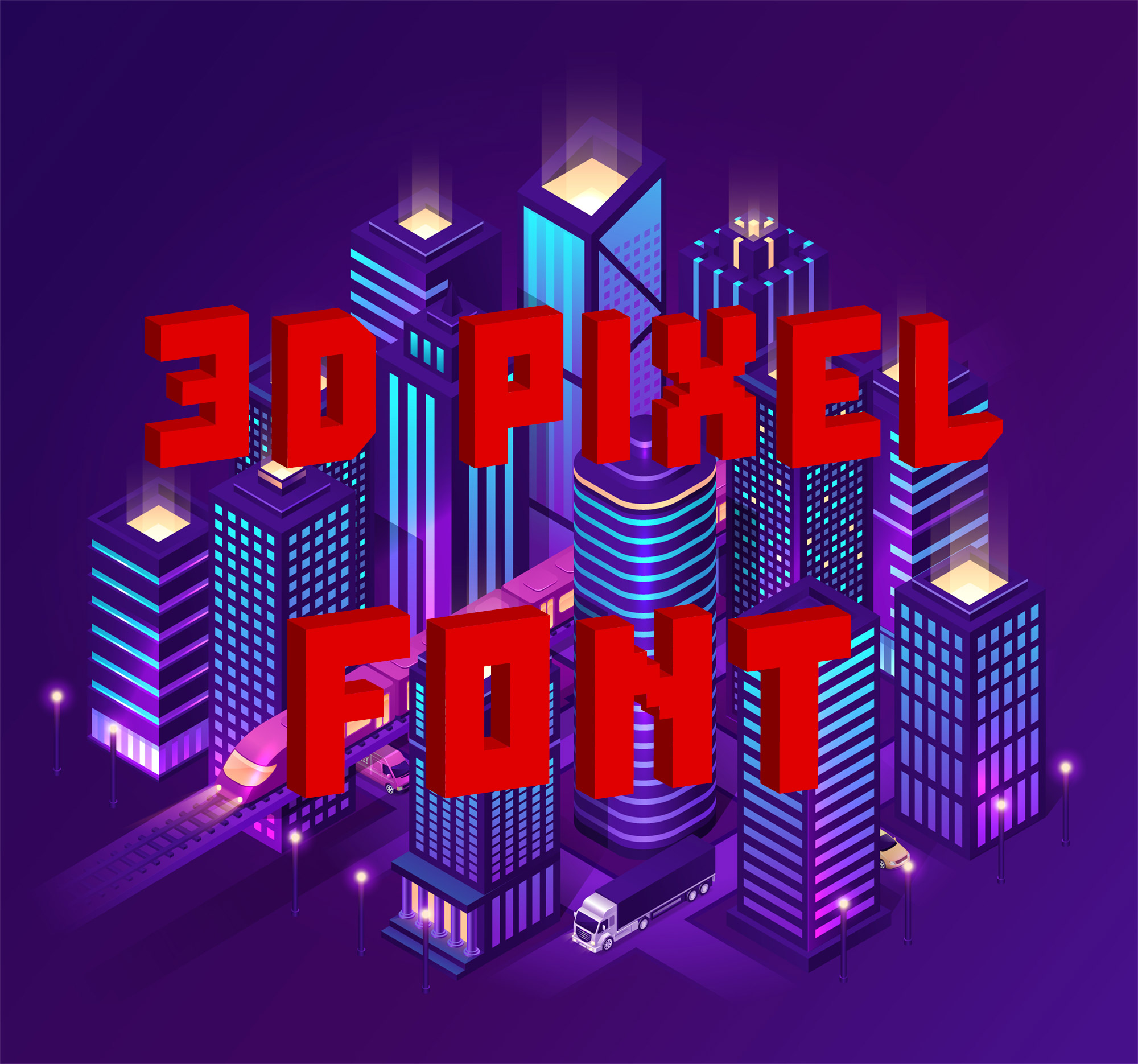 RedPixel 3D Font preview image 2