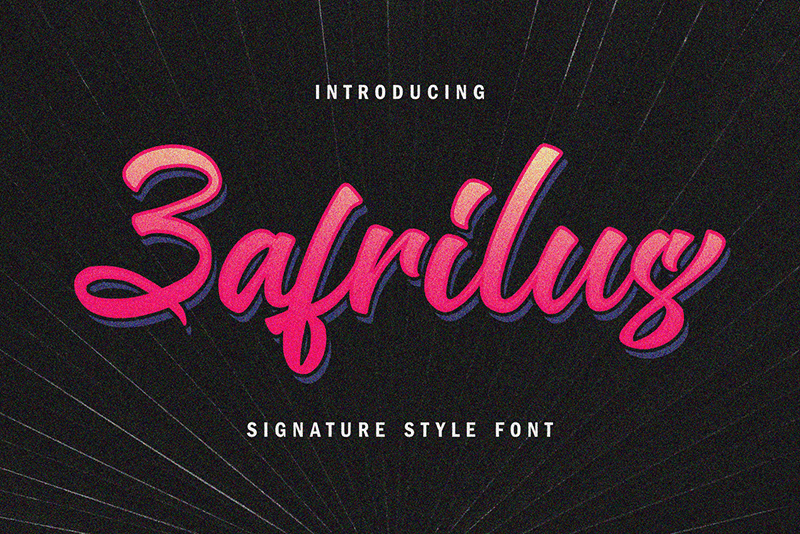 Zafrilus Signature Font