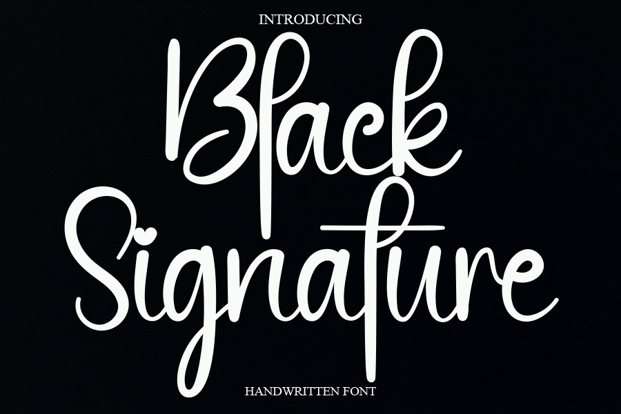 Black Signature Script Font