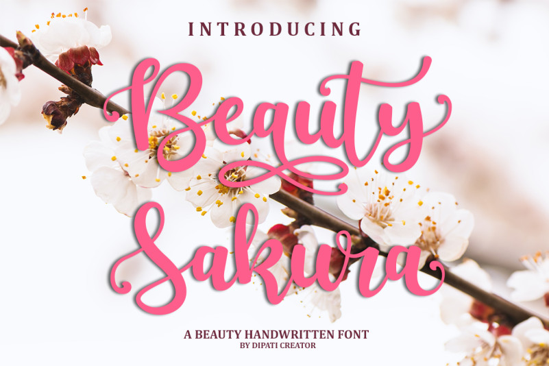 Beauty Sakura Calligraphy Font