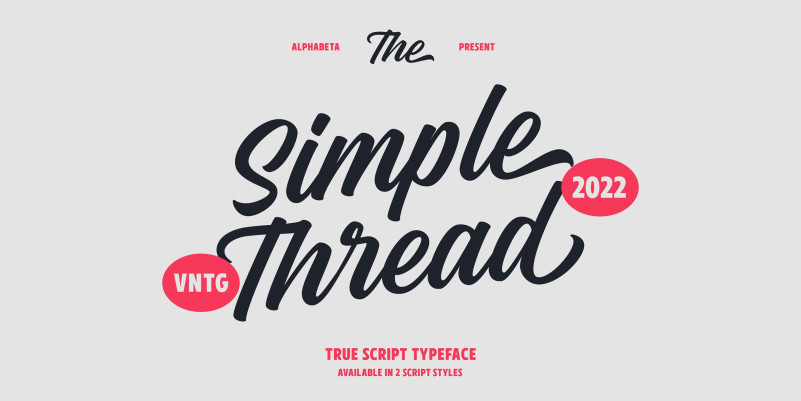 Simple Thread Script Font