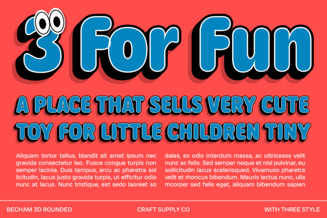 Becham Rounded 3D Font preview image 3