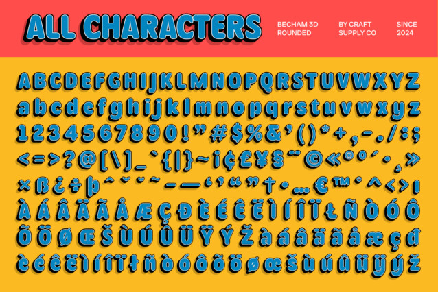 Becham Rounded 3D Font preview image 5