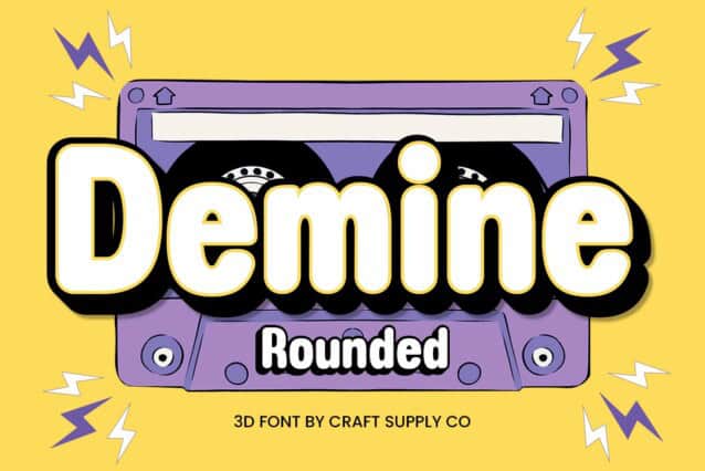 Demine Rounded 3D Font