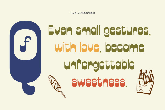 Revanzo Rounded Font preview image 3
