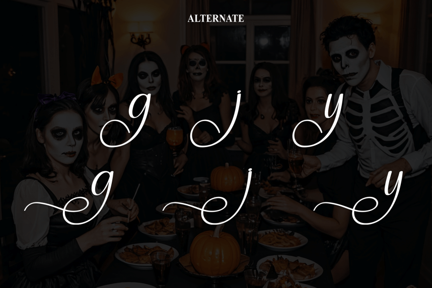 Party Spooky Style Script Font preview image 5