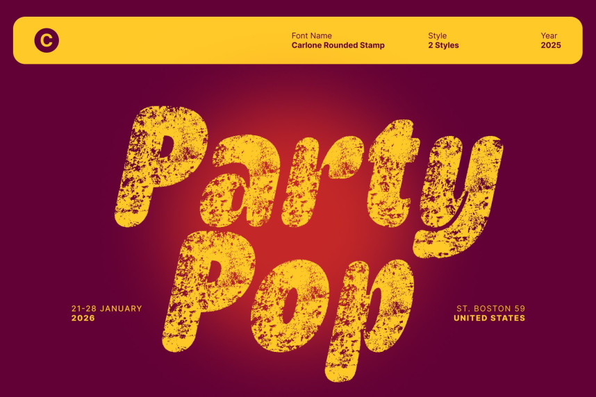 Carlone Rounded Stamp Font preview image 3