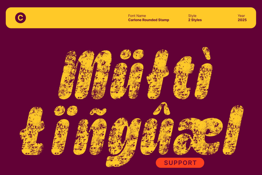 Carlone Rounded Stamp Font preview image 4