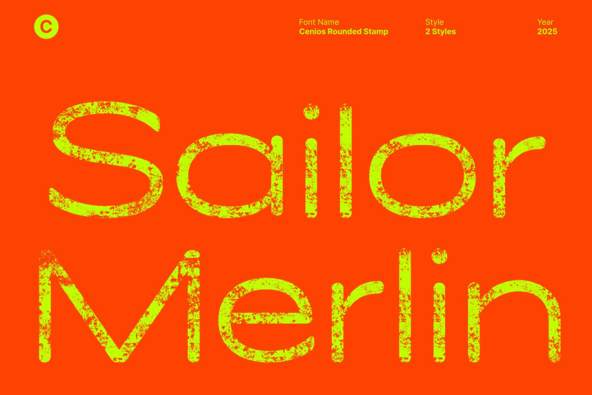 Cenios Rounded Stamp Font preview image 2