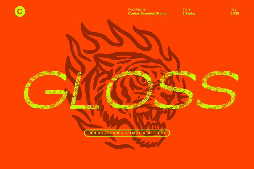 Cenios Rounded Stamp Font preview image 3