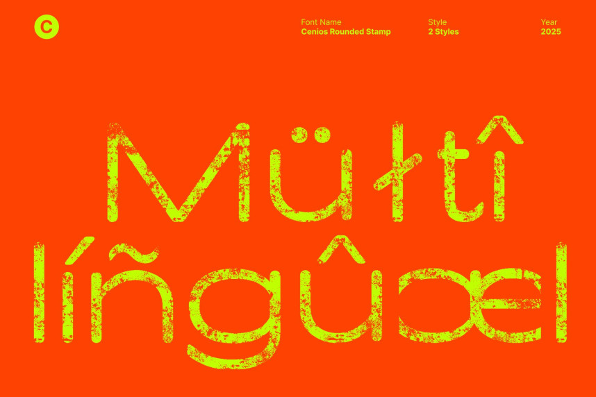 Cenios Rounded Stamp Font preview image 4