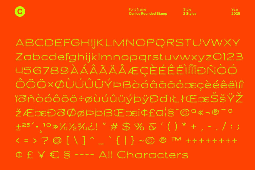 Cenios Rounded Stamp Font preview image 5