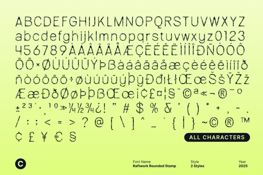 Raftwork Rounded Stamp Font preview image 5