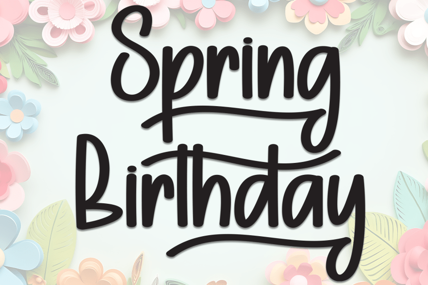 Spring Birthday - Simple Handwritten Font