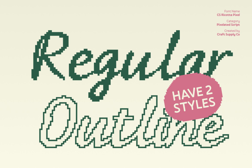 CS Ricotta Pixel Font preview image 3