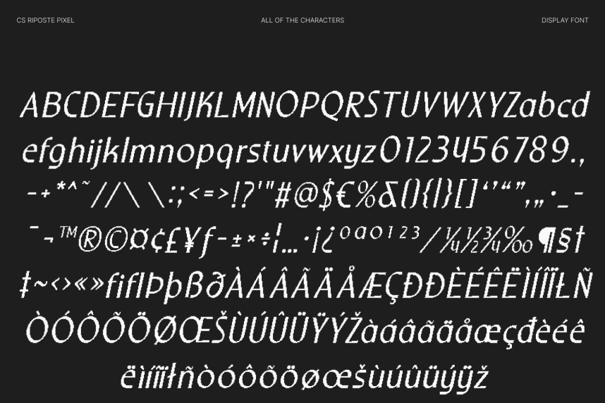 CS Riposte Pixel Font preview image 5