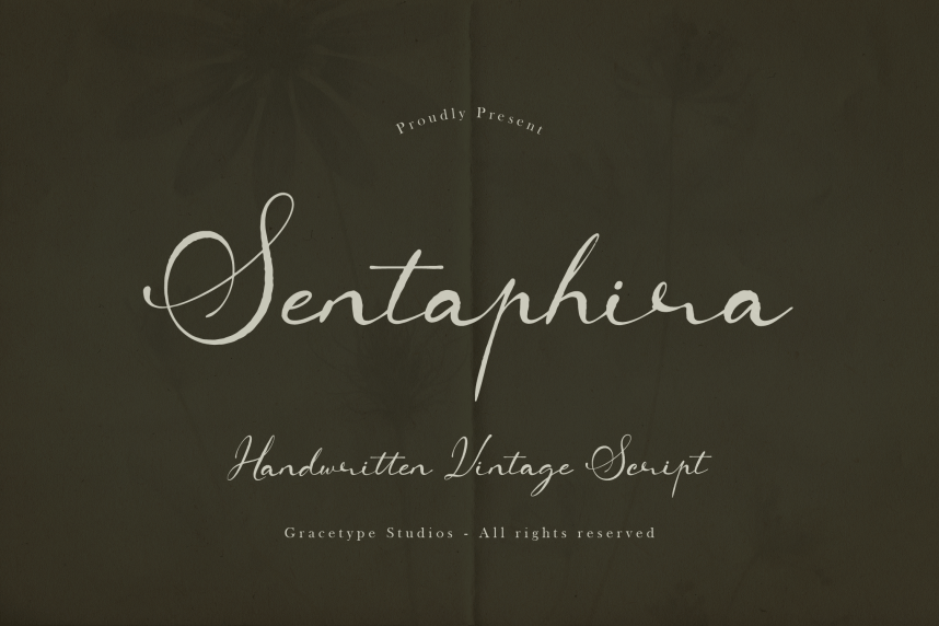 Sentaphira | Handwritten Vintage Script Font