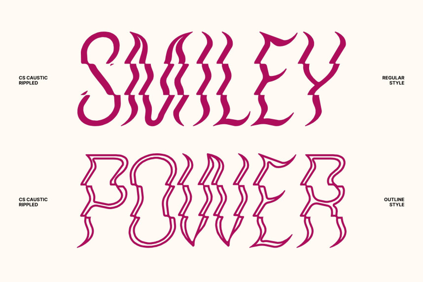 CS Caustic Rippled Font preview image 3