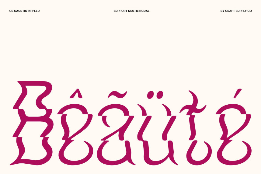 CS Caustic Rippled Font preview image 4