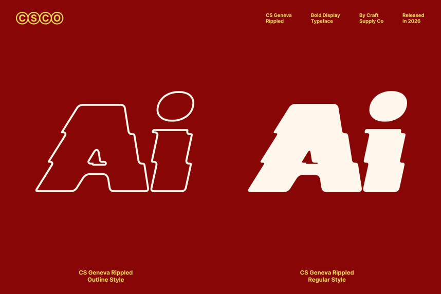 CS Geneva Rippled Font preview image 3
