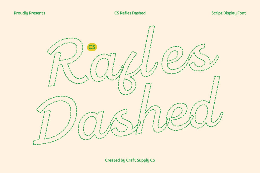 CS Rafles Dashed Font preview image 1