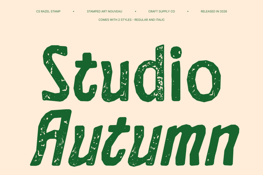 CS Razel Stamp Font preview image 2