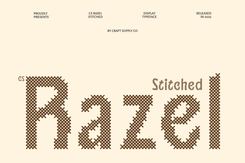 CS Razel Stitched Font preview image 1