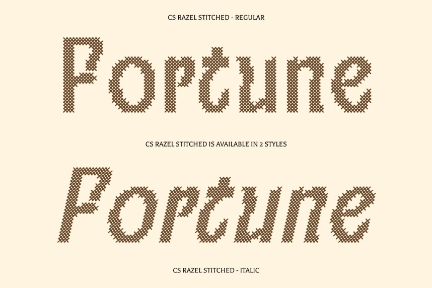 CS Razel Stitched Font preview image 3