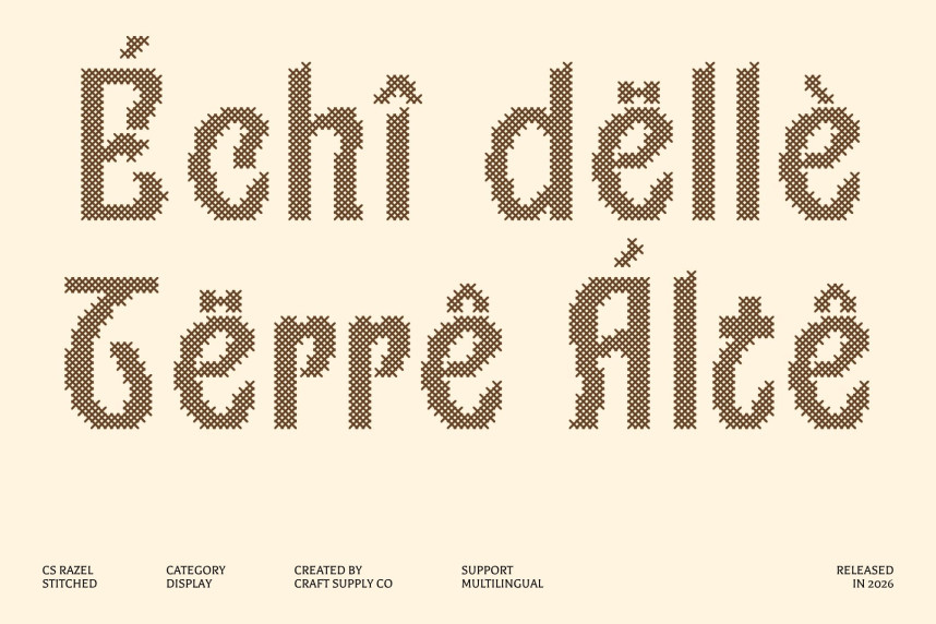 CS Razel Stitched Font preview image 4
