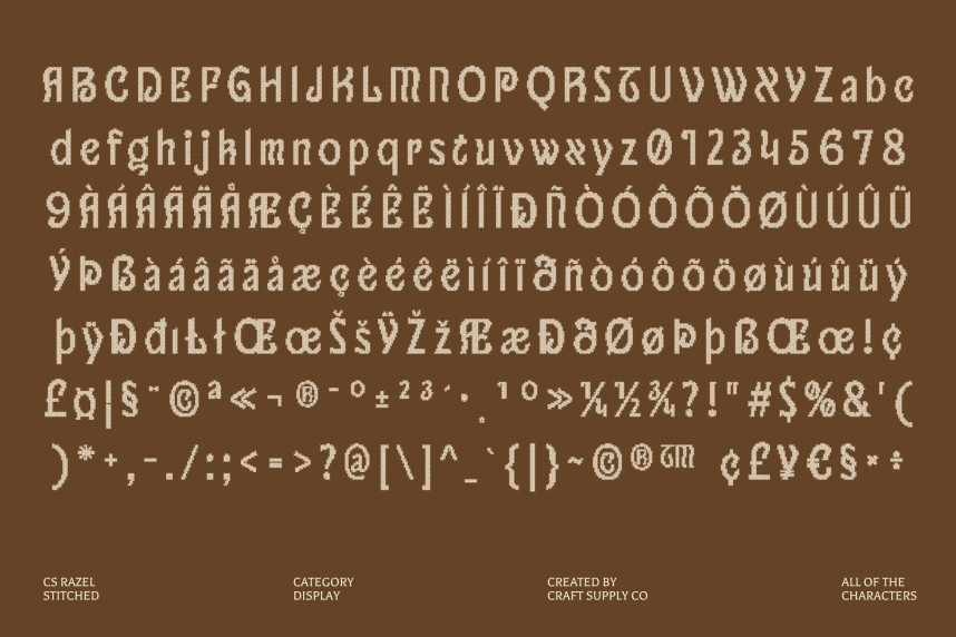CS Razel Stitched Font preview image 5