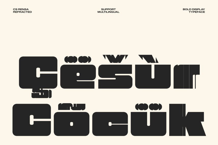 CS Rensa Refracted Font preview image 4