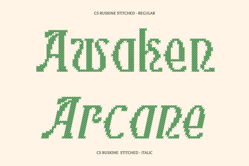CS Ruskine Stitched Font preview image 3