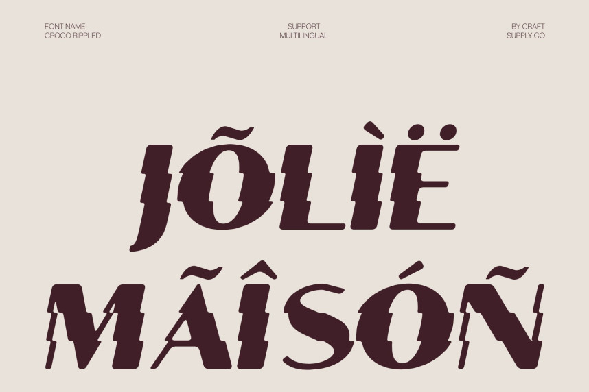 Croco Rippled Font preview image 4