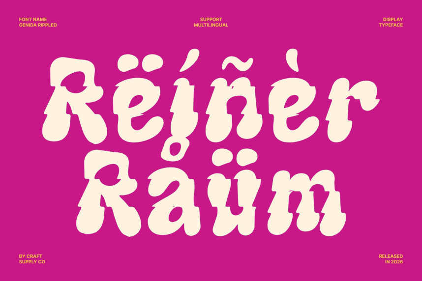Genida Rippled Font preview image 4