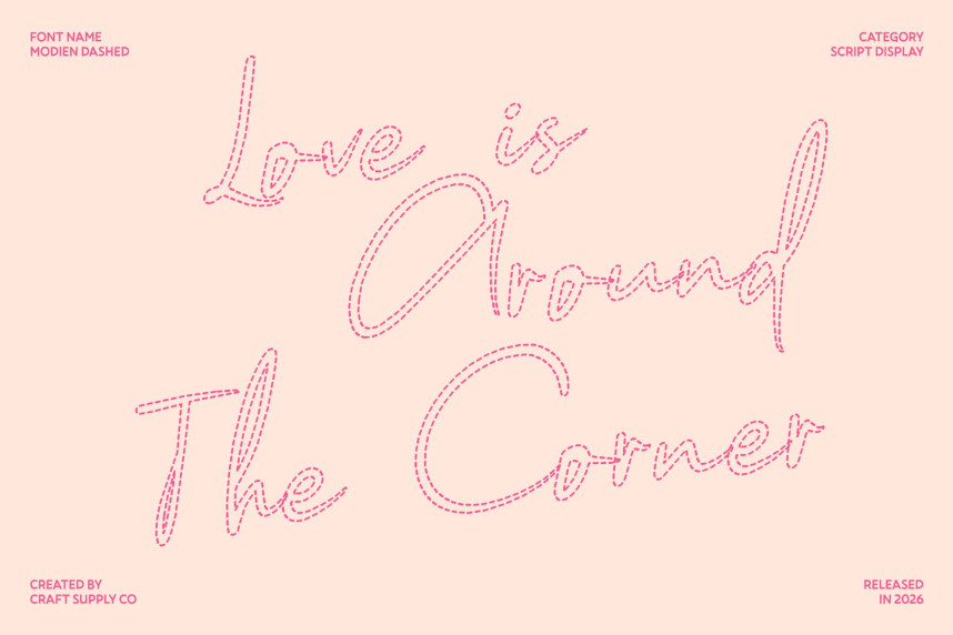 Modien Dashed Font preview image 2