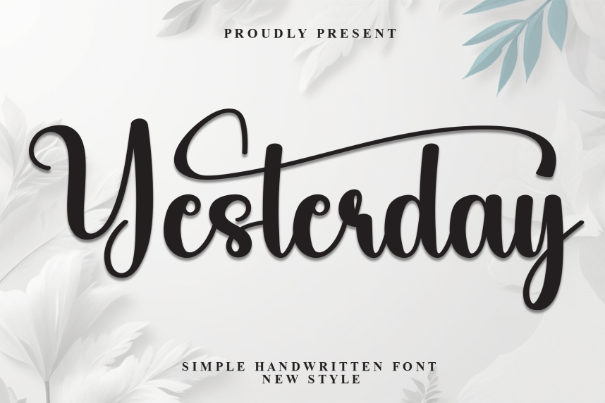 Yesterday Calligraphy Script Font